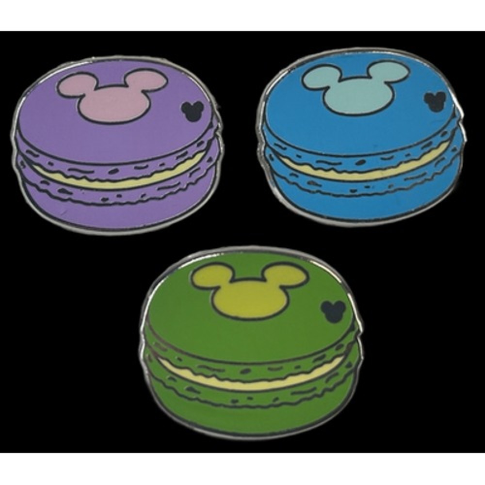 Disney Pin Mickey Mouse MACARON Hidden Mickey PURPLE BLUE & GREEN Set of 3 2015